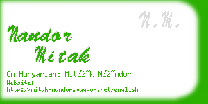 nandor mitak business card